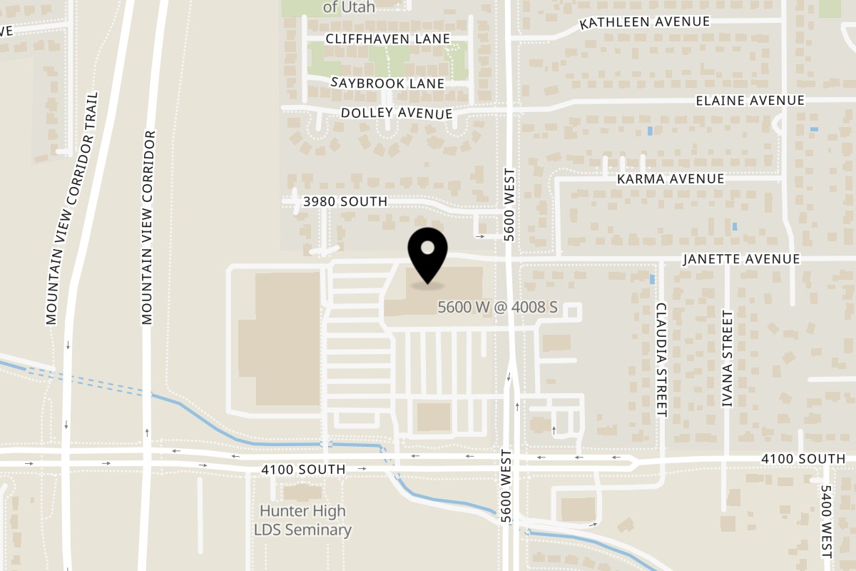Map showing the location of Big Daddy's Pizza on 5620 4100 S in West Valley City